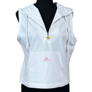 Adidas Sportswear NWT White Sleeveless Hoodie Size L